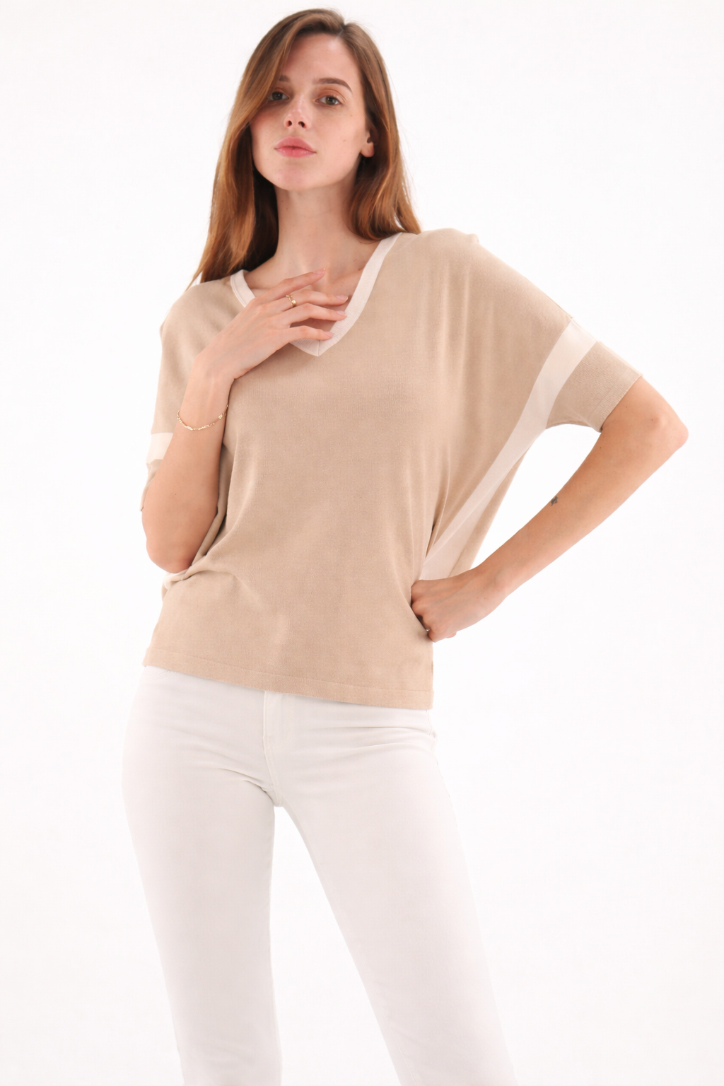 PULL YUKI en Soie  Col V  ESTHEME