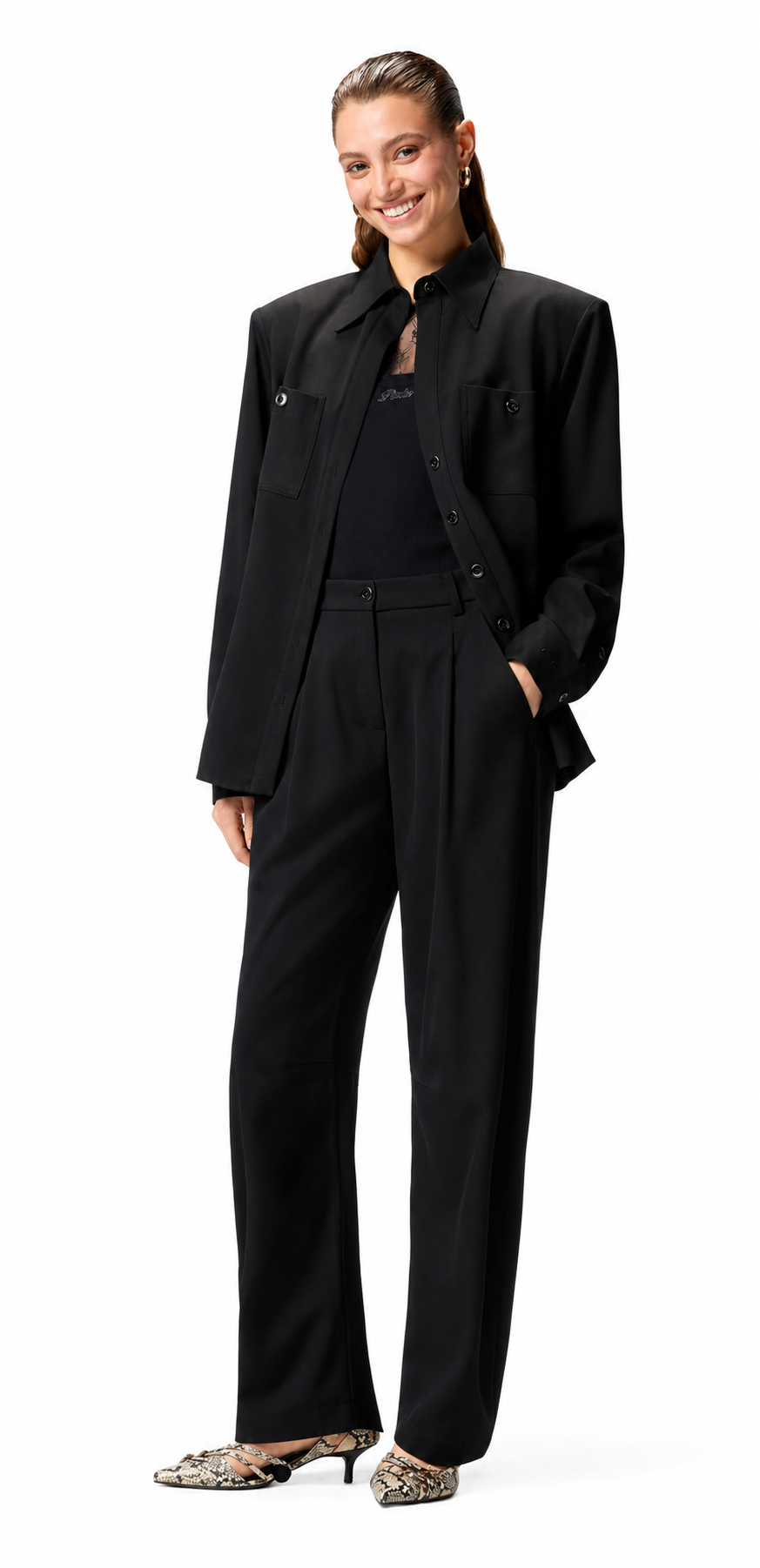 Surchemise Chantal stretch avec poches poitrine  PINKO