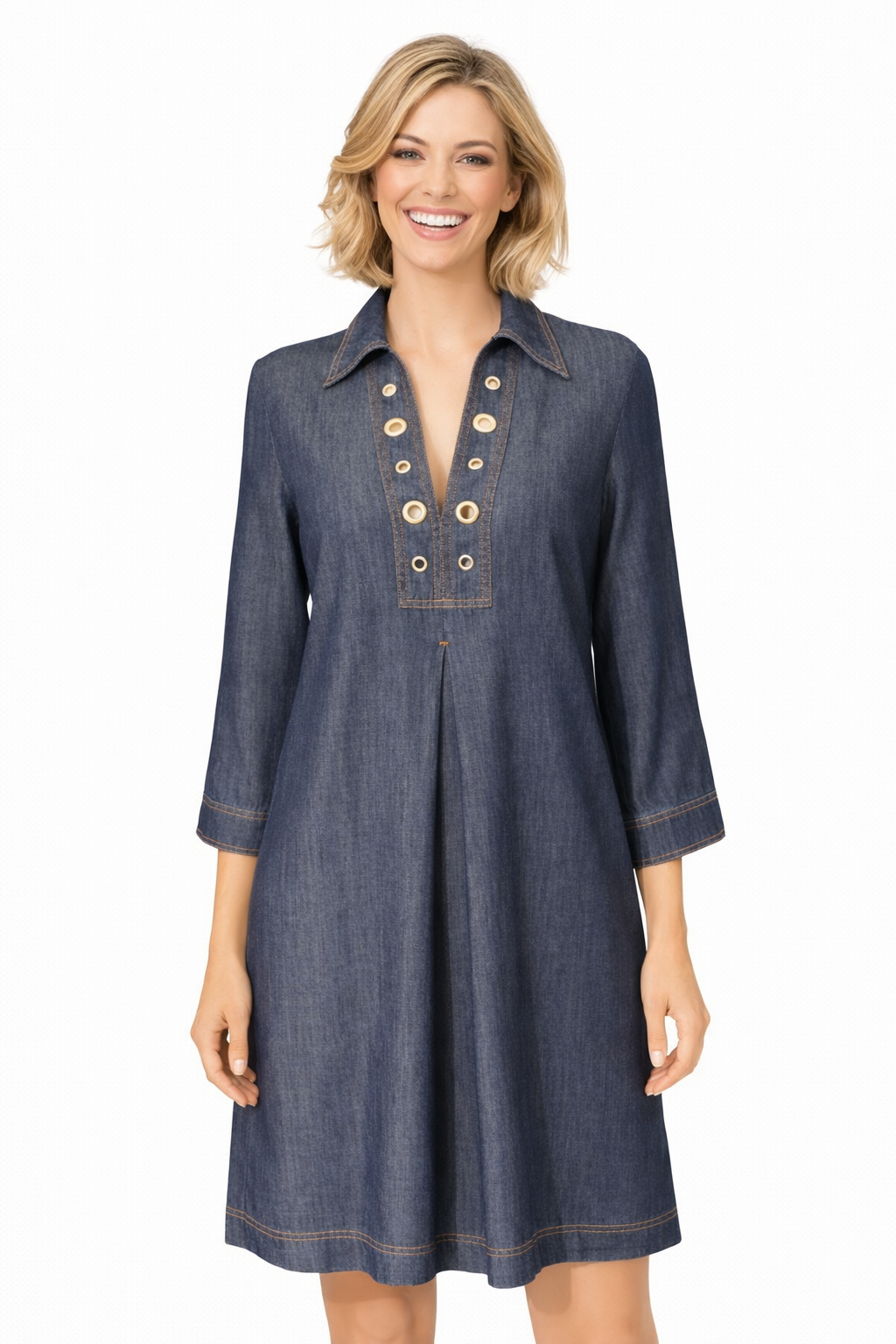 Robe courte en denim non extensible  NENETTE.
