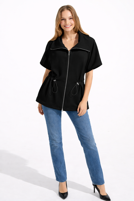 Veste boxy 261638 en jerseys cuba avec cordon de serrage à la taille J.RIBKOFF