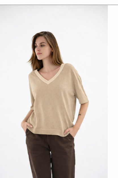 PULL STELLAN COL V en LUREX  ESTHEME